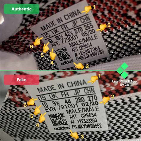 false Yeezy zebra size tag